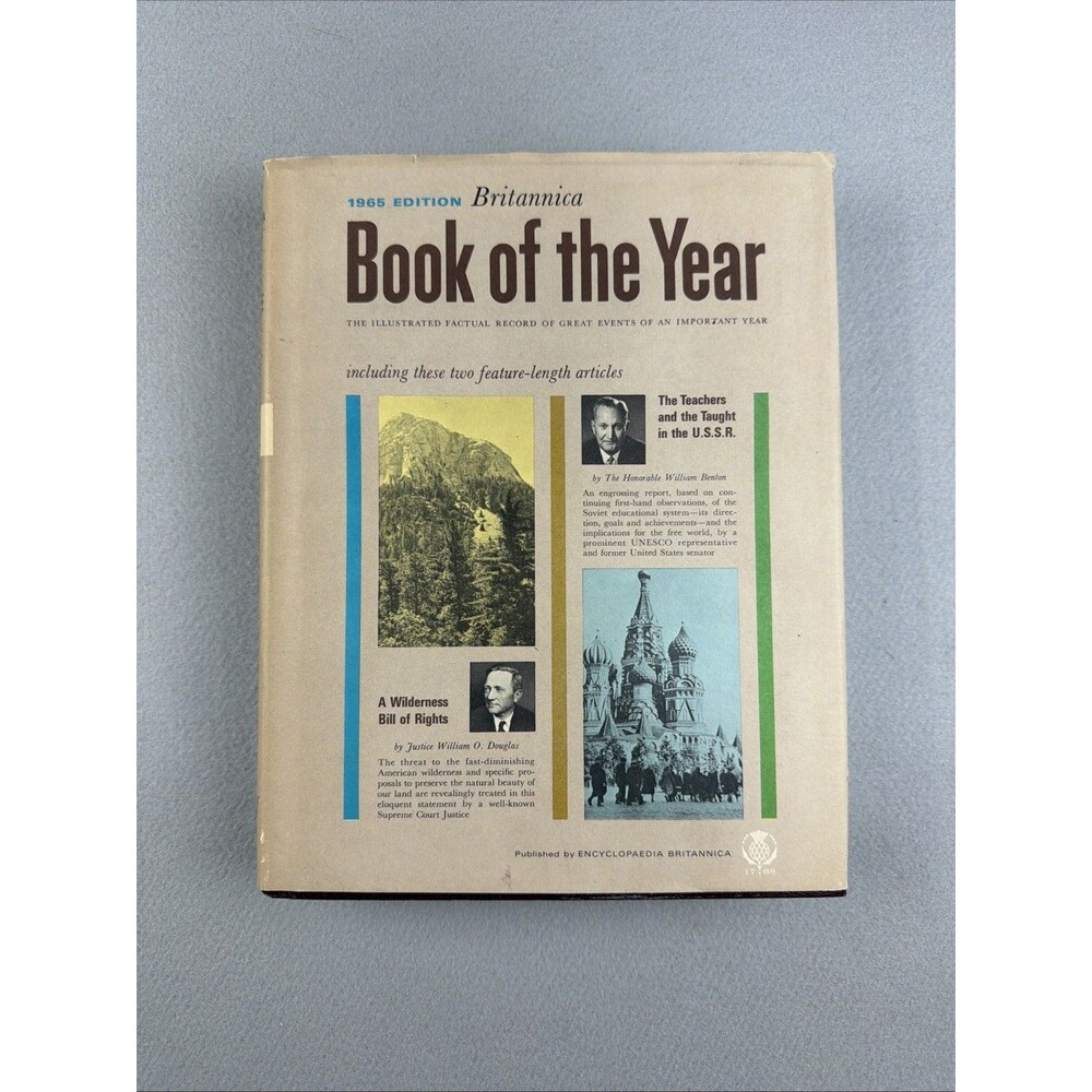 Encyclopedia Britannica Book Of The Year 1965 History Events from 1964 Dustcover